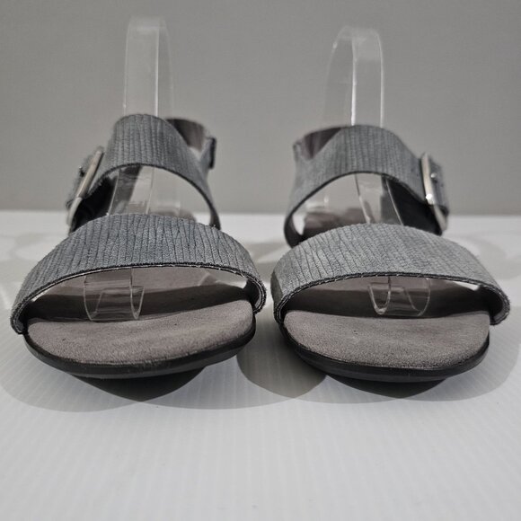 Munro Cleo Sandal Open Toe Gray Light Blue Leather Size 10 - Picture 4 of 13